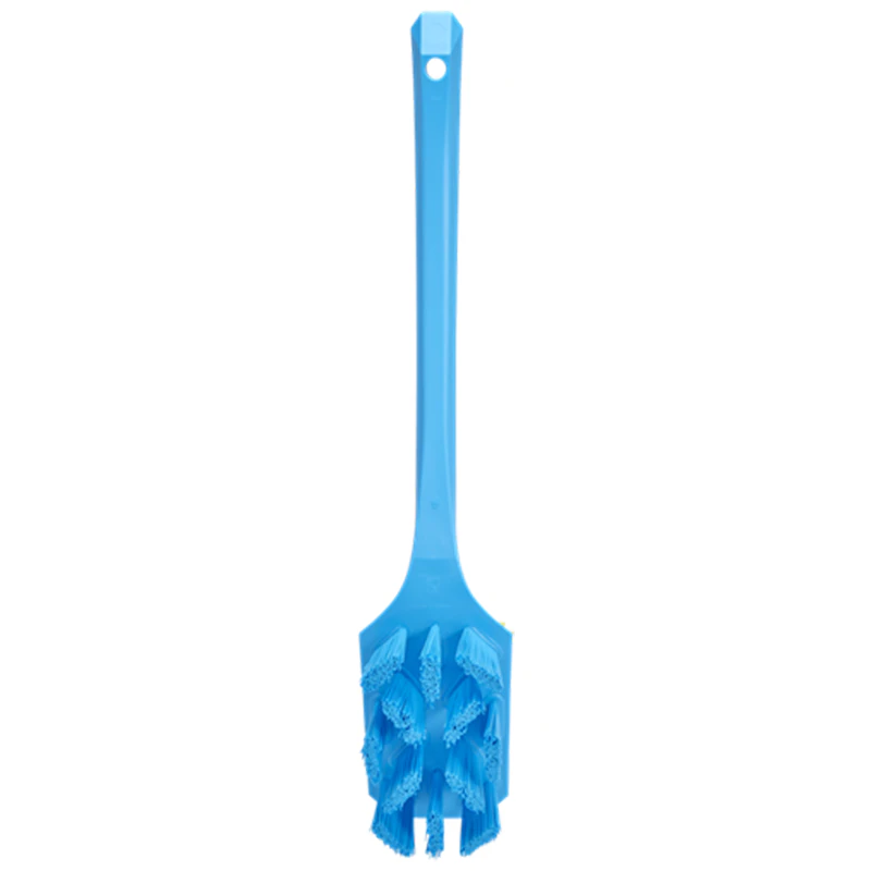Blue Polypropylene Vikan® UST Hand Brush with Stiff Polyester Bristles & Long Handle