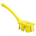 Yellow Polypropylene Vikan® UST Hand Brush with Stiff Polyester Bristles & Long Handle
