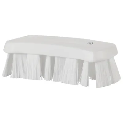 White Polypropylene Vikan® UST Hand Brush with Stiff Polyester Bristles