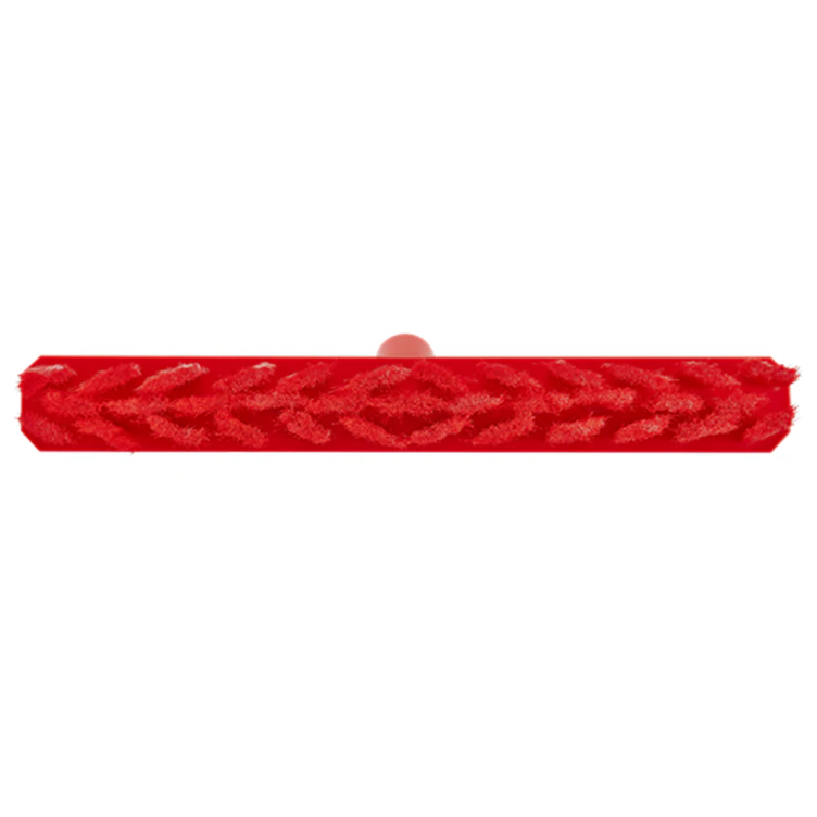 15.7" Red Polypropylene Vikan® UST Push Broom Head with Soft Polyester Bristles (Handle Sold Separately)