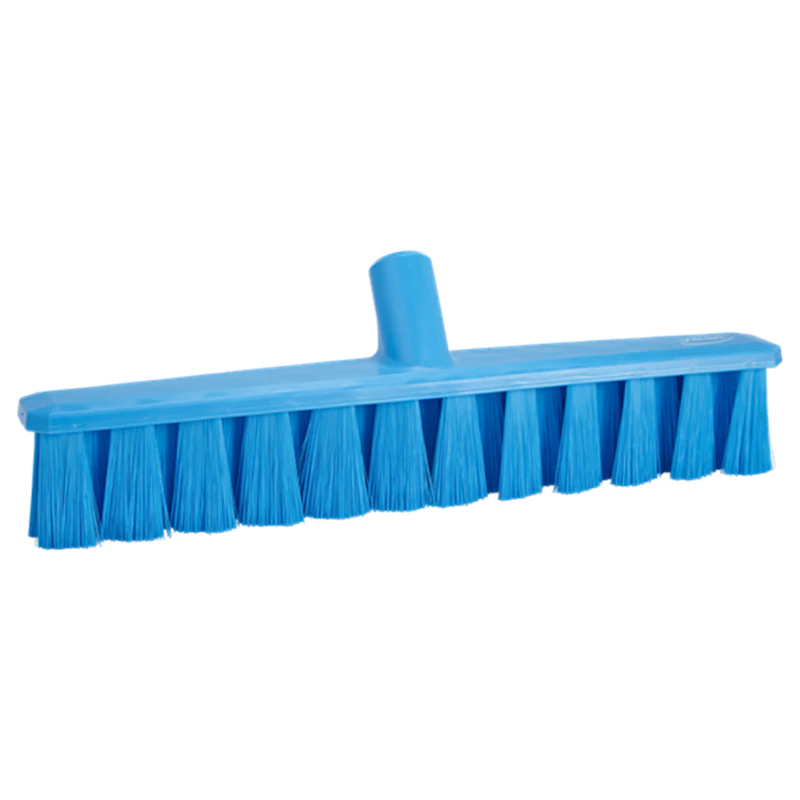 15.7" Blue Polypropylene Vikan® UST Push Broom Head with Soft Polyester Bristles (Handle Sold Separately)