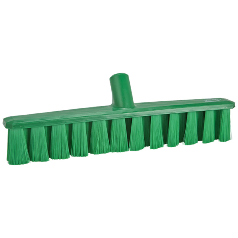 15.7" Green Polypropylene Vikan® UST Push Broom Head with Soft Polyester Bristles (Handle Sold Separately)
