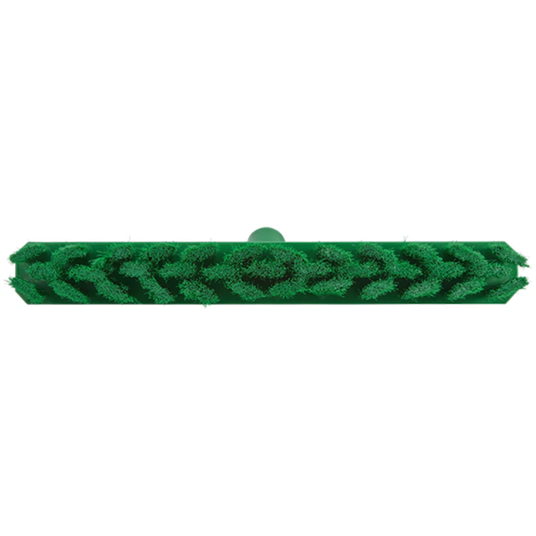 15.7" Green Polypropylene Vikan® UST Push Broom Head with Soft Polyester Bristles (Handle Sold Separately)