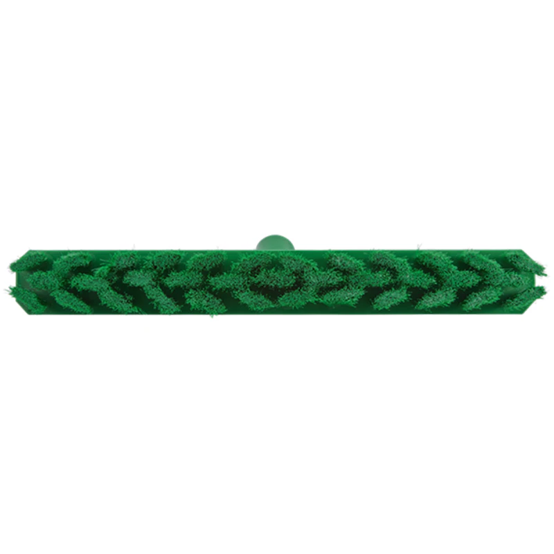 15.7" Green Polypropylene Vikan® UST Push Broom Head with Soft Polyester Bristles (Handle Sold Separately)