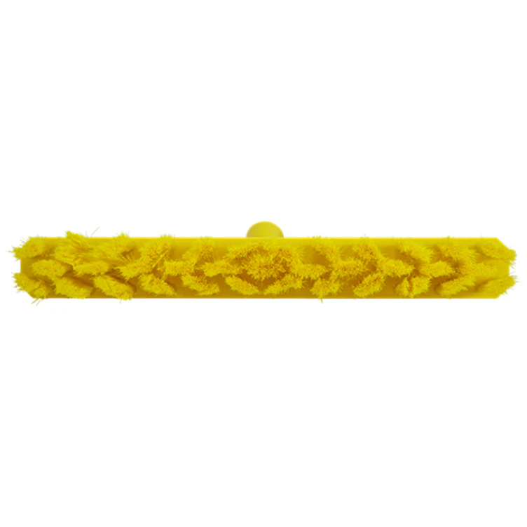 15.7" Yellow Polypropylene Vikan® UST Push Broom Head with Soft Polyester Bristles (Handle Sold Separately)