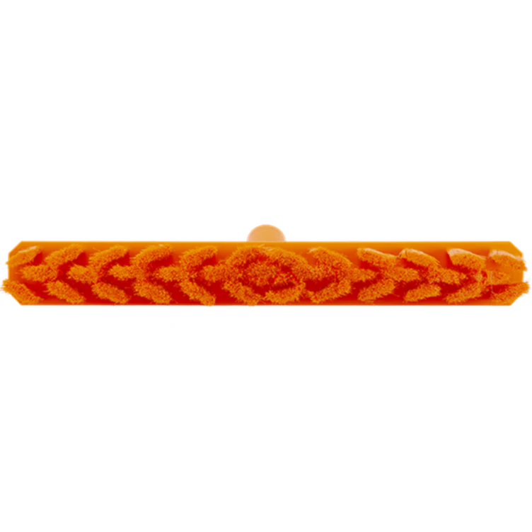 15.7" Orange Polypropylene Vikan® UST Push Broom Head with Soft Polyester Bristles (Handle Sold Separately)