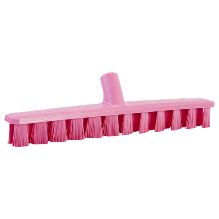 15.7" Pink Polypropylene Vikan® UST Deck Scrub Brush with Stiff Polyester Bristles (Handle Sold Separately)