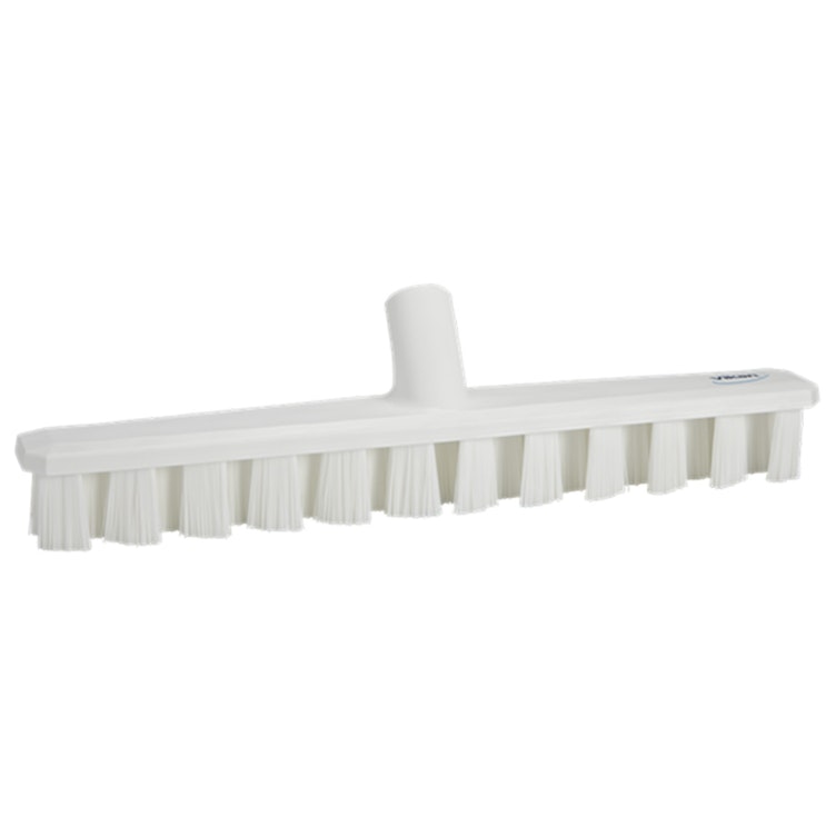 15.7" White Polypropylene Vikan® UST Deck Scrub Brush with Stiff Polyester Bristles (Handle Sold Separately)