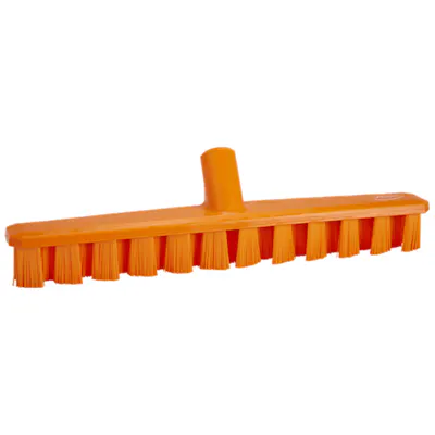 15.7" Orange Polypropylene Vikan® UST Deck Scrub Brush with Stiff Polyester Bristles (Handle Sold Separately)