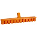 15.7" Orange Polypropylene Vikan® UST Deck Scrub Brush with Stiff Polyester Bristles (Handle Sold Separately)