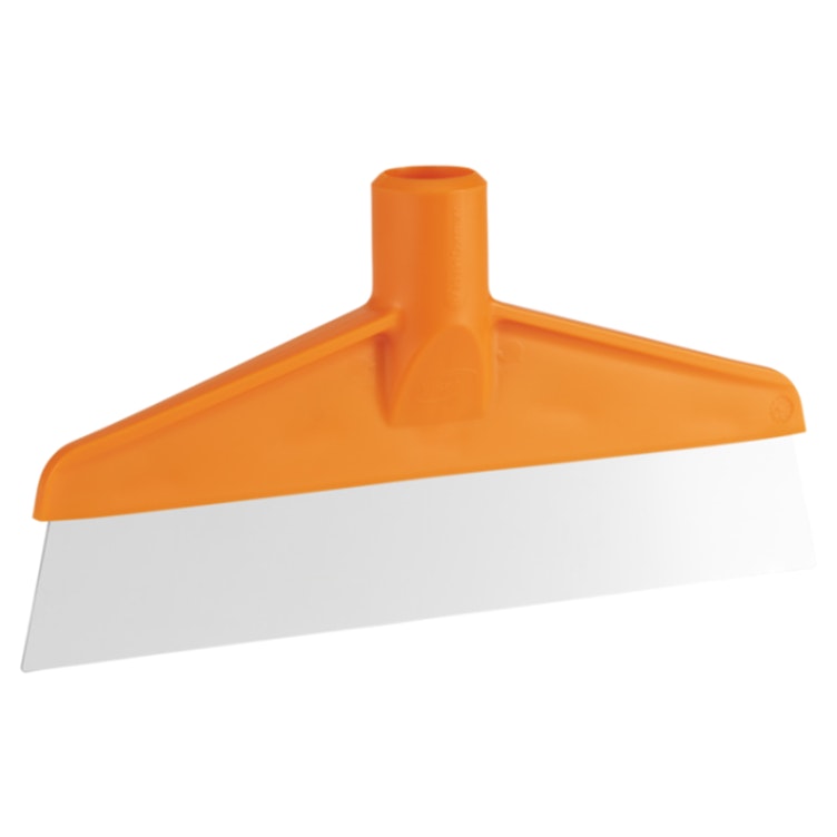 Orange Polypropylene Vikan® Table & Floor Scraper with Stainless Steel Blade (Handle Sold Separately)