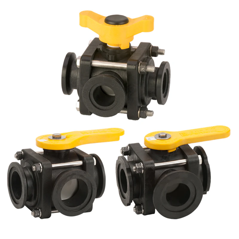 Banjo® Manifold Flanged 3-Way Side Load Ball Valves