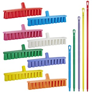 Vikan® Color-Coded UST Push Brooms with Ultra Hygienic Handles