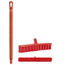 15.7" Red Polypropylene Vikan® UST Push Broom with Soft Bristles & 26" Red Ultra Hygienic Handle