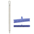 15.7" Purple Polypropylene Vikan® UST Push Broom with Soft Bristles & 26" White Ultra Hygienic Handle