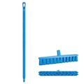 15.7" Blue Polypropylene Vikan® UST Push Broom with Soft Bristles & 40" Blue Ultra Hygienic Handle
