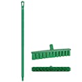 15.7" Green Polypropylene Vikan® UST Push Broom with Soft Bristles & 40" Green Ultra Hygienic Handle