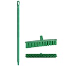 15.7" Green Polypropylene Vikan® UST Push Broom with Soft Bristles & 40" Green Ultra Hygienic Handle