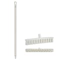 15.7" White Polypropylene Vikan® UST Push Broom with Soft Bristles & 40" White Ultra Hygienic Handle