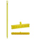 15.7" Yellow Polypropylene Vikan® UST Push Broom with Soft Bristles & 40" Yellow Ultra Hygienic Handle