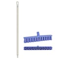 15.7" Purple Polypropylene Vikan® UST Push Broom with Soft Bristles & 40" White Ultra Hygienic Handle
