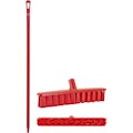 15.7" Red Polypropylene Vikan® UST Push Broom with Soft Bristles & 51" Red Ultra Hygienic Handle