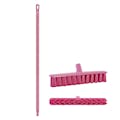 15.7" Pink Polypropylene Vikan® UST Push Broom with Soft Bristles & 51" Pink Ultra Hygienic Handle