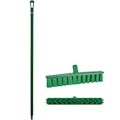 15.7" Green Polypropylene Vikan® UST Push Broom with Soft Bristles & 51" Green Ultra Hygienic Handle