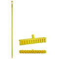 15.7" Yellow Polypropylene Vikan® UST Push Broom with Soft Bristles & 51" Yellow Ultra Hygienic Handle