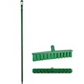 15.7" Green Polypropylene Vikan® UST Push Broom with Soft Bristles & 59" Green Ultra Hygienic Handle