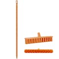 15.7" Orange Polypropylene Vikan® UST Push Broom with Soft Bristles & 59" Orange Ultra Hygienic Handle