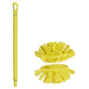 Yellow Polypropylene Vikan® UST Tank Brush with Stiff Bristles & 25.6" Yellow Ultra Hygienic Handle