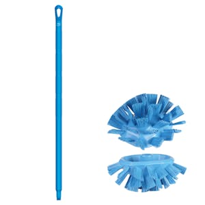 Blue Polypropylene Vikan® UST Tank Brush with Stiff Bristles & 39.4" Blue Ultra Hygienic Handle