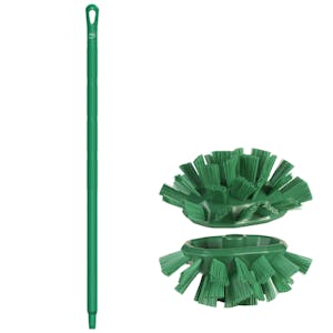 Green Polypropylene Vikan® UST Tank Brush with Stiff Bristles & 39.4" Green Ultra Hygienic Handle