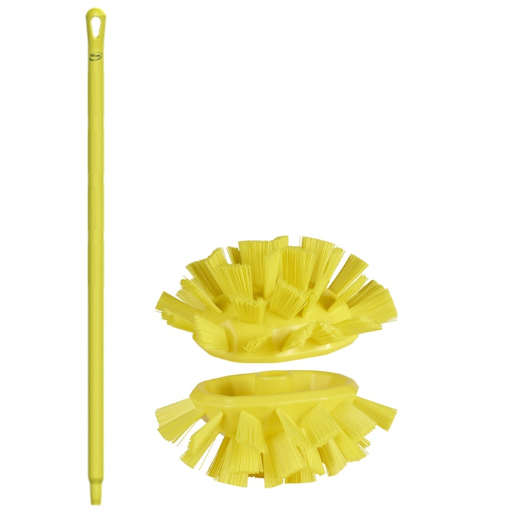 Yellow Polypropylene Vikan® UST Tank Brush with Stiff Bristles & 39.4" Yellow Ultra Hygienic Handle