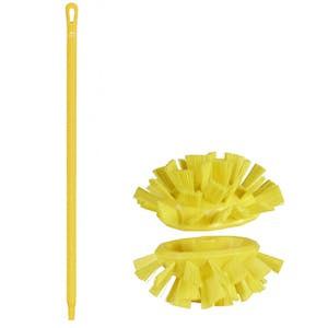 Yellow Polypropylene Vikan® UST Tank Brush with Stiff Bristles & 51.2" Yellow Ultra Hygienic Handle