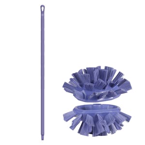 Purple Polypropylene Vikan® UST Tank Brush with Stiff Bristles & 51.2" Purple Ultra Hygienic Handle