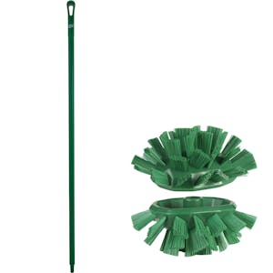 Green Polypropylene Vikan® UST Tank Brush with Stiff Bristles & 59.1" Green Ultra Hygienic Handle