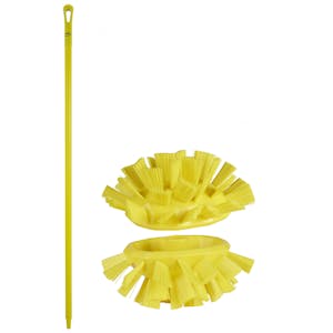 Yellow Polypropylene Vikan® UST Tank Brush with Stiff Bristles & 59.1" Yellow Ultra Hygienic Handle