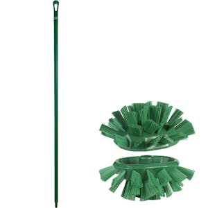 Green Polypropylene Vikan® UST Tank Brush with Stiff Bristles & 66.9" Green Ultra Hygienic Handle