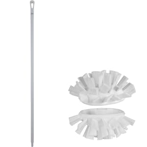 White Polypropylene Vikan® UST Tank Brush with Stiff Bristles & 66.9" White Ultra Hygienic Handle