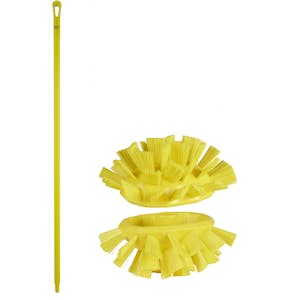 Yellow Polypropylene Vikan® UST Tank Brush with Stiff Bristles & 66.9" Yellow Ultra Hygienic Handle