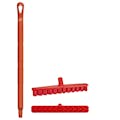 15.7" Red Polypropylene Vikan® UST Deck Scrub Brush with Stiff Bristles & 25.6" Red Ultra Hygienic Handle
