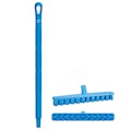 15.7" Blue Polypropylene Vikan® UST Deck Scrub Brush with Stiff Bristles & 25.6" Blue Ultra Hygienic Handle