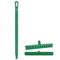 15.7" Green Polypropylene Vikan® UST Deck Scrub Brush with Stiff Bristles & 25.6" Green Ultra Hygienic Handle