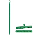 15.7" Green Polypropylene Vikan® UST Deck Scrub Brush with Stiff Bristles & 39.4" Green Ultra Hygienic Handle