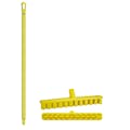 15.7" Yellow Polypropylene Vikan® UST Deck Scrub Brush with Stiff Bristles & 39.4" Yellow Ultra Hygienic Handle