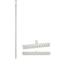 15.7" White Polypropylene Vikan® UST Deck Scrub Brush with Stiff Bristles & 51.2" White Ultra Hygienic Handle