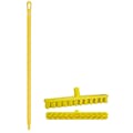 15.7" Yellow Polypropylene Vikan® UST Deck Scrub Brush with Stiff Bristles & 51.2" Yellow Ultra Hygienic Handle