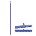 15.7" Purple Polypropylene Vikan® UST Deck Scrub Brush with Stiff Bristles & 51.2" Purple Ultra Hygienic Handle